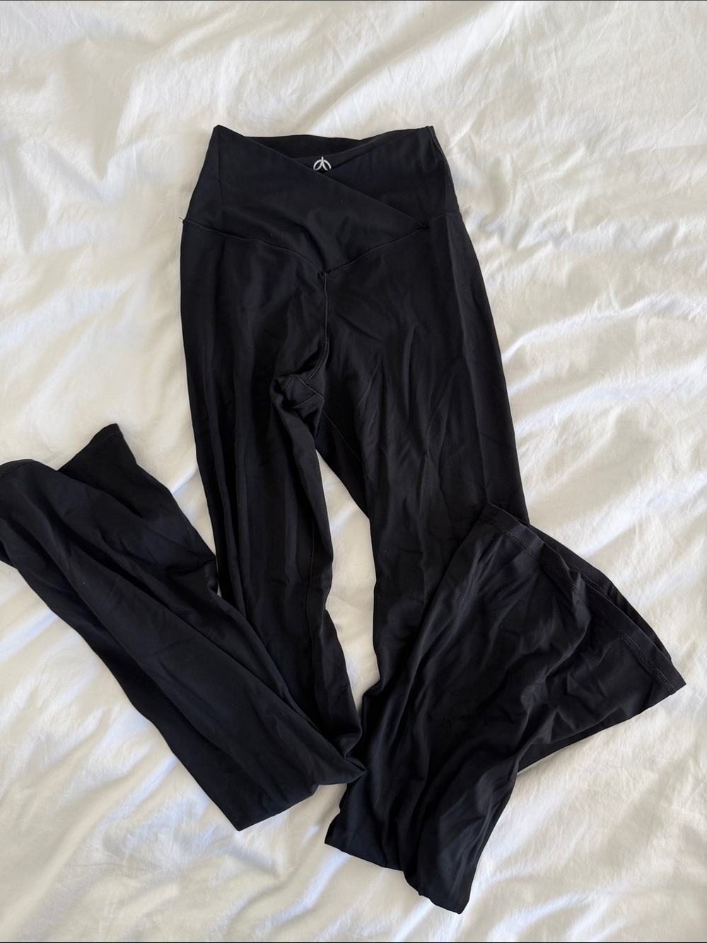 Black High-Waist Flare Leggings